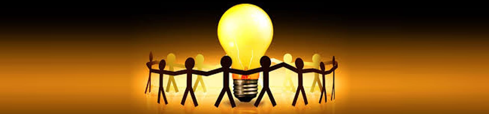 Think Tank page- Light on with people showing unity